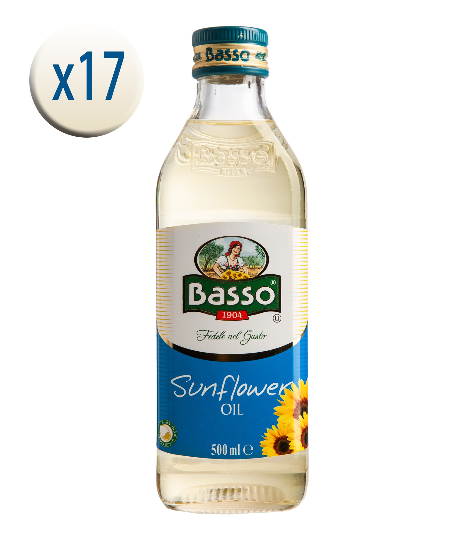 【BASSO 巴碩】義大利純葵花油 500ml  x17入