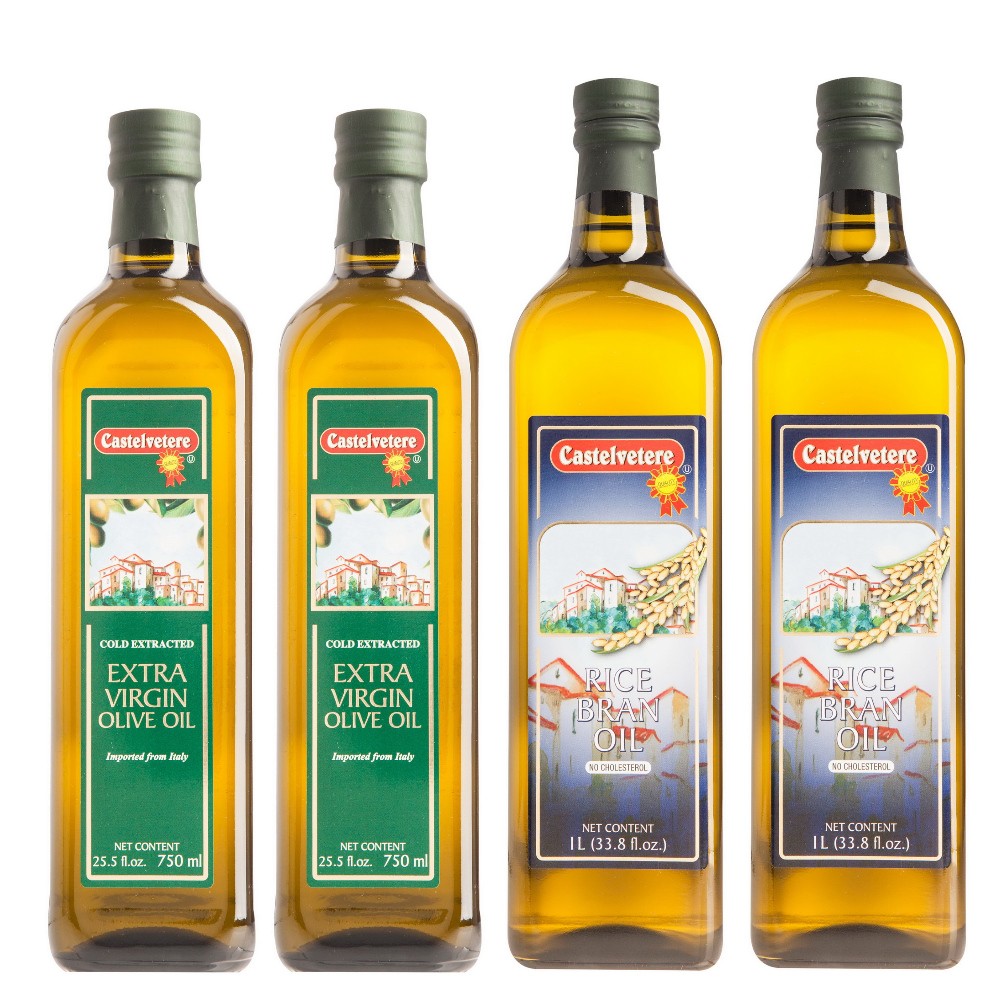 【永健-特價】特級冷壓初榨橄欖油750ml x 2瓶+純天然玄米油1L x 2瓶
