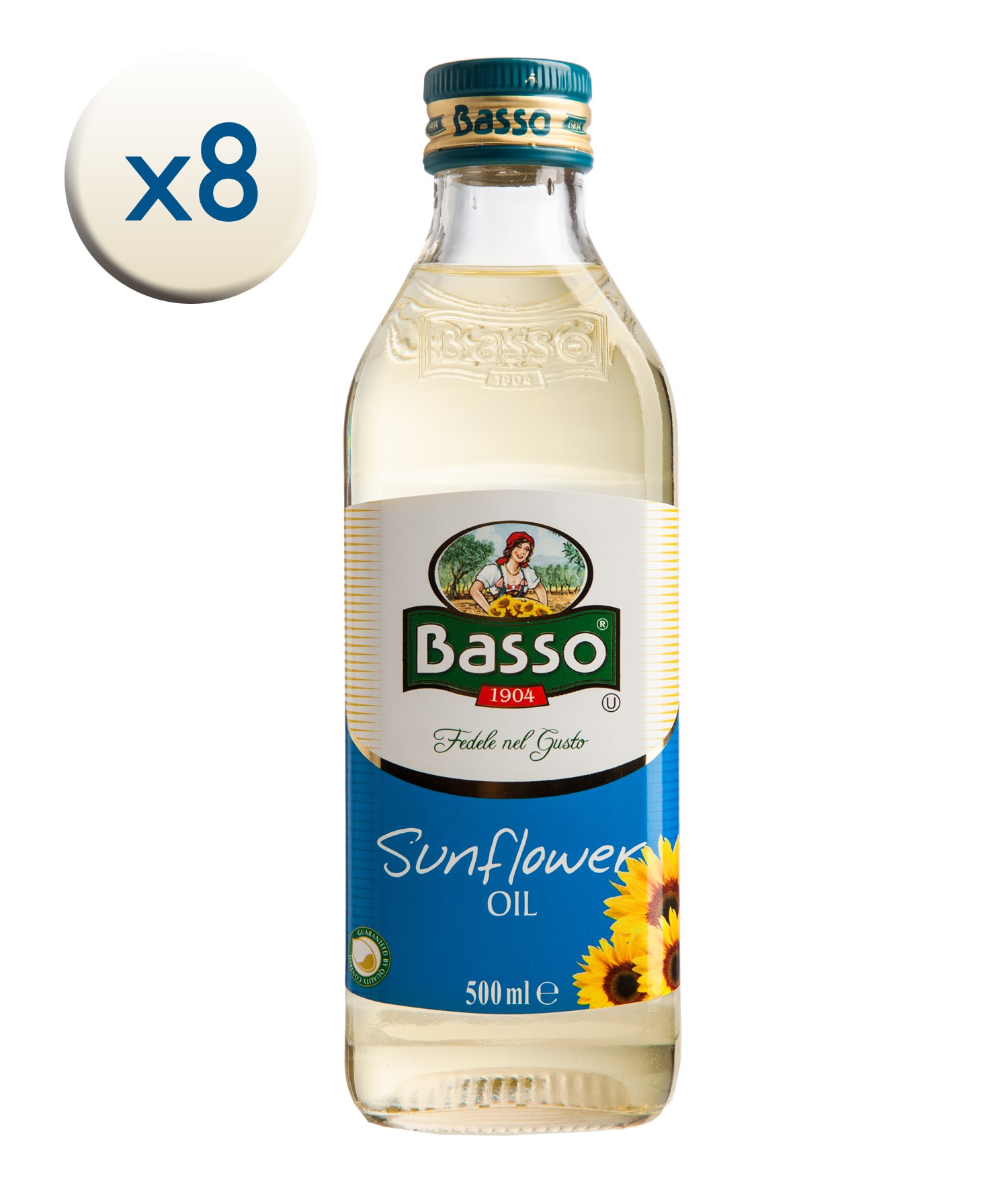 【BASSO 巴碩】義大利純葵花油 500ml <8入>